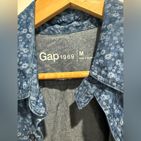 GAP Men's Blue Floral Shirt Jacket - Picture 2 of 3